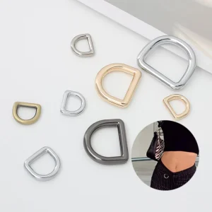 1 Inch 10mm 13mm 14mm Metal Brass D Ring Set 15mm 20mm 25mm Welded D Rings Slider Belt Buckle Light Gold for Backpacks