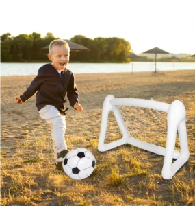 1 Set Portable Inflatable Soccer Goal & Ball for Kids Lightweight Durable Eco Friendly Backyard Training Equipment