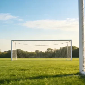 11 Person Portable Football Goal Full Size Steel Soccer Goal Heavy Duty Outdoor Sports Training Goal