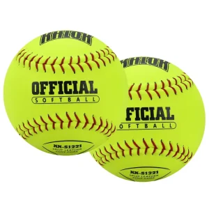 12 Inch Leather Softball Balls for Fast Pitch Raised Seam Game Softballs