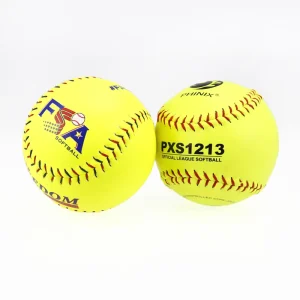 12-Inch Optic Yellow PU Leather Softball PK Grade Cork Center Softball