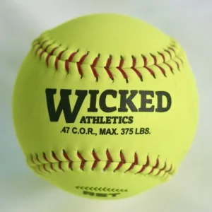 12-Inch Training Softball Baseball Cow Leather & Cork Core with Raised Seams Construction Softball White
