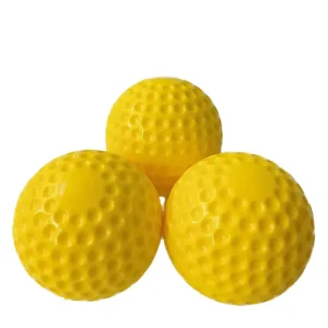 12 Inch Yellow PU Adult Pitching Machine Softballs Dimpled Baseballs for Sports Training