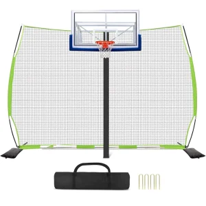 12 X 10 ft Rebounder Net Basketball Catcher Barrier Nets Backyard Basketball Court Equipment with Catcher for Better Gameplay