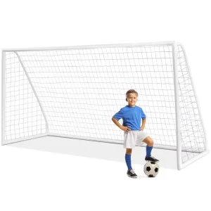 12 X 6FT Metal Soccer Goals for Backyard Soccer Post Nets Target Portable Soccer Goal