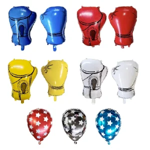 12inch Boxing Glove Punching Ball Foil Balloons Sports Themed Party Decorations for Birthday Kids Boys Champion Match Supplies