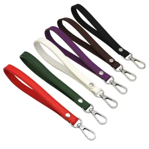 12mm Width Long 19cm PU Leather Bag Strap Wrist Phone Strap Wallet Strap Handle