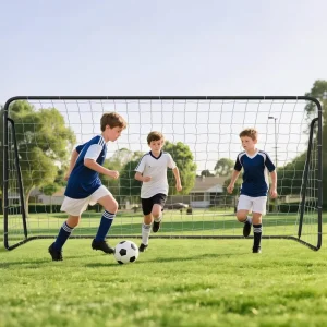 12x6ft Soccer Goals Portable with Steel Frame Foldable Soccer Net Football Goal for Outdoor Children Training