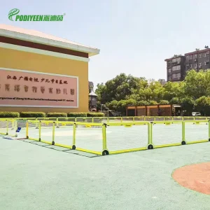 150×80 Cm Soccer Barrier Net with Foldable Metal Frame Durable Polyester Court Barrier Net