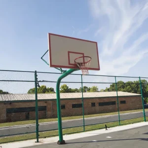 165 Dia Round Outdoor Basketball Hoop with SMC Board In Ground Basketball Stand for Courts Court Equipment
