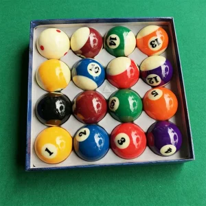 16PCS Resin Pool Balls Set with Cue Ball Standard Size for Billiard & Snooker 8 Ball & 9 Ball Games High Quality Box
