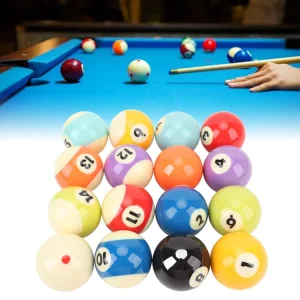 16pcs Billiard Balls Professional Standard 2.3in Diameter Resin High Friction Resistance Pool Table Balls Set for Practice Tourn