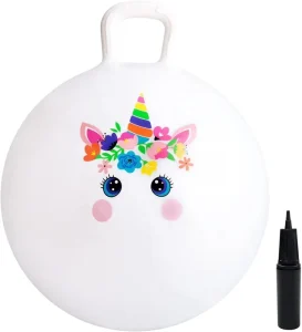 18 Inch Unisex PVC Kids Inflatable Sport Toy Bouncy Hopper with Handle Plastic PP Skip Ball for Active Play