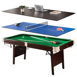 183.2cm 1.8m Indoor Adult Children Folding MDF Billiard Snooker Table Tennis Conference Table