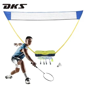 2 In 1 Folding Badminton Net Portable Tennis Net Poles Badminton Net Set for Family Game