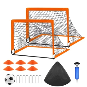 2 Pack 4×3 Portable Kid Soccer Goals for Backyard Indoor Use
