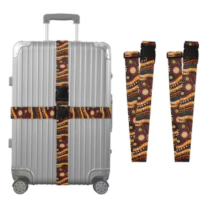 2 Pack Tribe Design Custom Print Logo Polyester Adjustable Buckle Webbing Luggage Strap Set Belt Luggage Strap for Travel