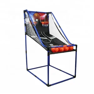 2 Player Foldable Plastic Arcade Basketball Shootout Machine 63 Inch Double Hoop Indoor Outdoor Sports Games for Court Equipment