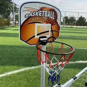 2-in-1 Kids Soccer and Basketball Goal Set Portable Foldable Indoor Outdoor Football Train Sports Toy for Kids Sports Activity Toy
