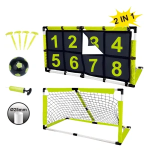 2 in 1 Portable Soccer Training Set for Kids Indoor Outdoor Backyard Play with Pump Stakes Quality Children’s Sports Toys