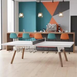 2 in 1 Solid Hardwood Modern Sport Pingpong & Table Tennis Dining Table