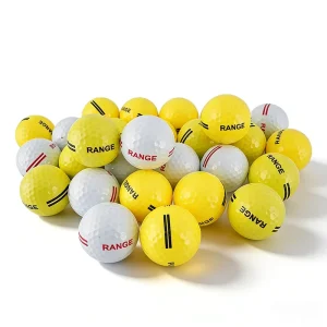 2-piece Durable Surlyn Range Golf Balls Yellow White Green Custom Logo Long Distance Practice Golf Balls