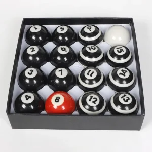 2.25 Inches(57.2mm) Custom Pool Ball Set with Stripe Lines Pattern Billiard