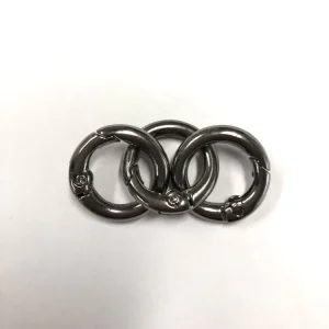 20MM Small Size Round Carabiner Clip Snap Trigger Gunblack Metal Spring O Rings for Keyrings Buckle Bags