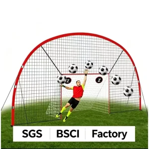 21x10ft Soccer Rebounder Net 3 in 1 Soccer Goal with Backstop Net and 2 Targets for Shoot Pass Ball Control Backyard Game