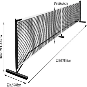 22 FT Full Court Pickleball Net System for Outdoors Easy Setup for Competitive Pickle Ball Training Matches on Driveway