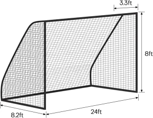 24×8 Foldable Aluminum Soccer Football Goal Professional Full Size Training Sports Goal