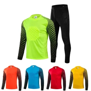25 26 American Football Goalkeeper Set High Quality Breathable 100% Cotton Long Sleeve Suit Goalkeeper Protective Jersey