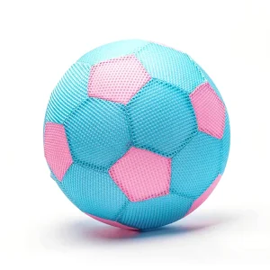 25cm Kids Shiny PVC Inflatable Plush Fabric Covered Toy Soccer Balls