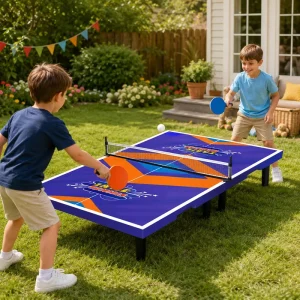 26 in Table Tennis Game Toy Set for Kids Indoor Outdoor Portable Table Tennis Game with Net 2 Table Tennis Paddles