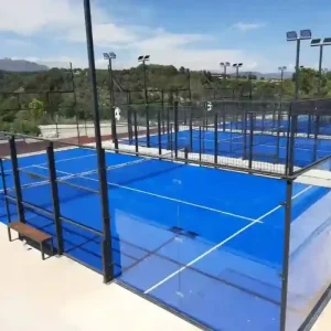 3-5 Days CE Certificate 10*20m Standard Tennis Court Equipment 12MM Tempered Glass Padel Courts