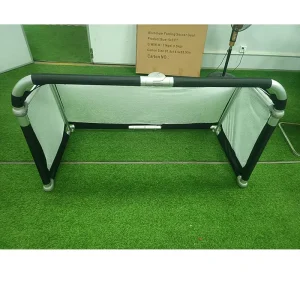 3-Person Foldable Portable Aluminum Soccer Goal (Black Red 1.2m x 0.5m) for Kids Training