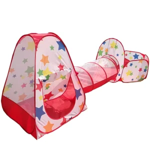 3 in 1 Portable Indoor Outdoor Play Tent Kids Foldable Ocean Ball Pool Soft Toy House Made Durable Polyester Easy Pop Up Design
