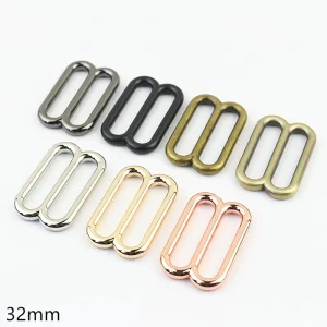 3.2cm Zinc Alloy Metal Slider Tri glide Adjustable Buckle Clip Silver Gun Metal Gold Lightweight Eco Friendly for Accessories