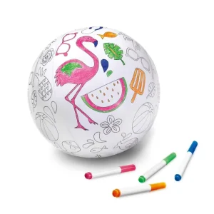 30cm DIY Inflatable PVC Plastic Beach Ball for Kids Colorful Sports Water Play with Painting Feature Unisex Toy