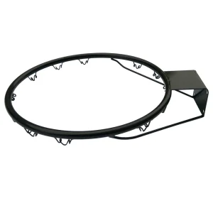 38cm Heavy Duty Steel Basketball Rim with Hooks and Net Wall Mounted Basketball Goal Ring Black Model LQ02 Outdoor