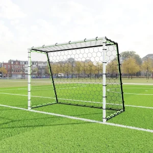 3m Soccer Goals Portable with Foldable Steel Frame Quick Setup Soccer Rebounder Net Football Goal for Backyard