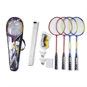 4 Person Training Professional Badminton Rackets Set With Net