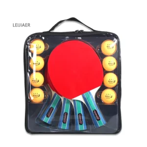 4 Player Table Tennis Racket Set 4 Paddle 8 Balls Ping Pong Bat Table Tennis Racket Poplar Wood Pimples in Rubber OEM