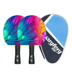 4 Star Ebony Carbon Ping Pong Paddle 7 Ply Pro Table Tennis Racket with Competitive Grade Rubber