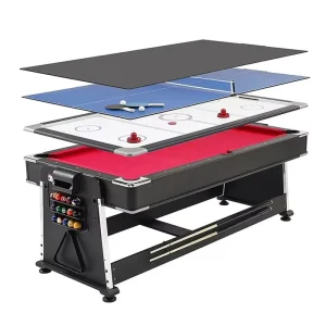 4 in 1 Multi Game Swivel Pool Table With Table Tennis Top Dining Top Billiard Table