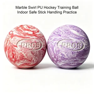 40 89mm Hard PU Ice Hockey Ball Custom Logo Marble Pattern Field Hockey Ball for Youth Outdoor Training Drills