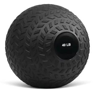 40LB Black Medicine Ball Rubber & PVC for Strength Training & Rehabilitation