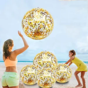 40cm Transparent Sequin Beach Ball Thickened Inflatable Pool Toy For Swimming & Water Play Equipment Children Toys Beach