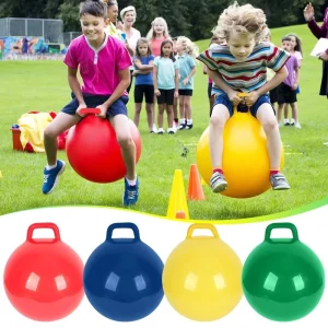 45CM Inflatable Handle PVC Jumping Ball Bouncy Ball Thickened Anti Explosion Interactive Ball for Kindergarten Children