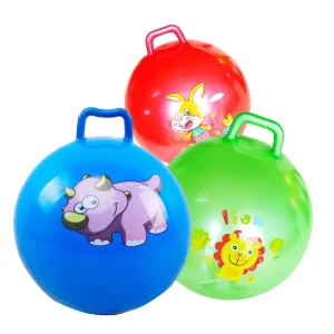 45cm Handle Ball PVC Toy Ball Full Printed Toy Hopper Ball Bouncing Inflatable Toys